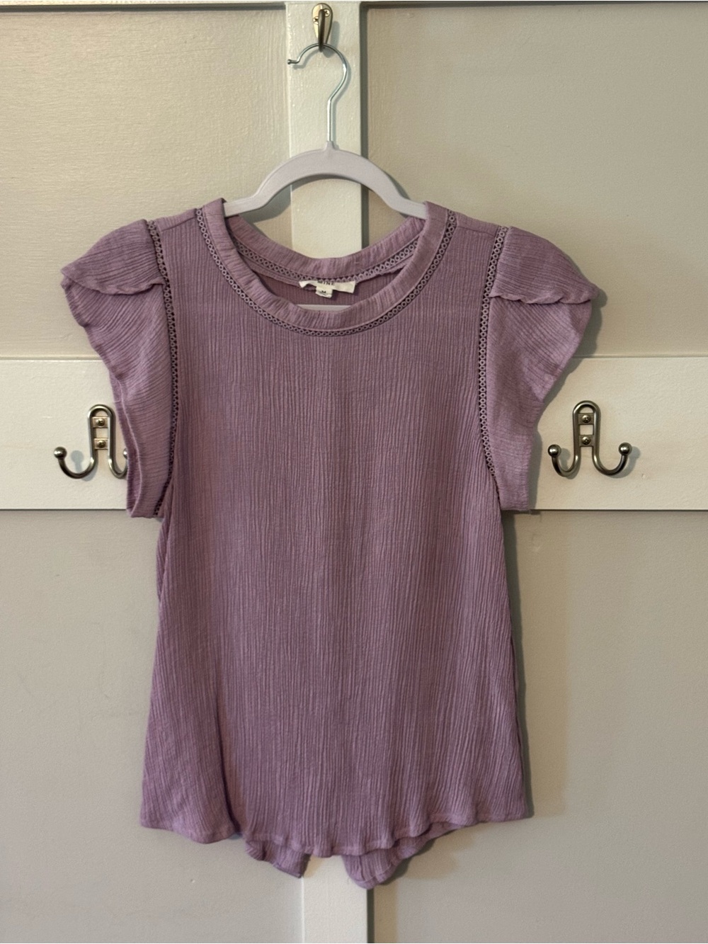 mine Lavender Ruffle Sleeve Tee